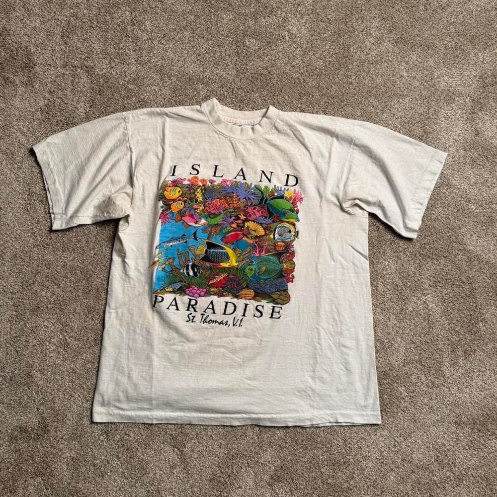 VINTAGE AMERICAS BEST "ISLAND PARADISE"‎ SINGLE STITCH GRAPHIC TEE
